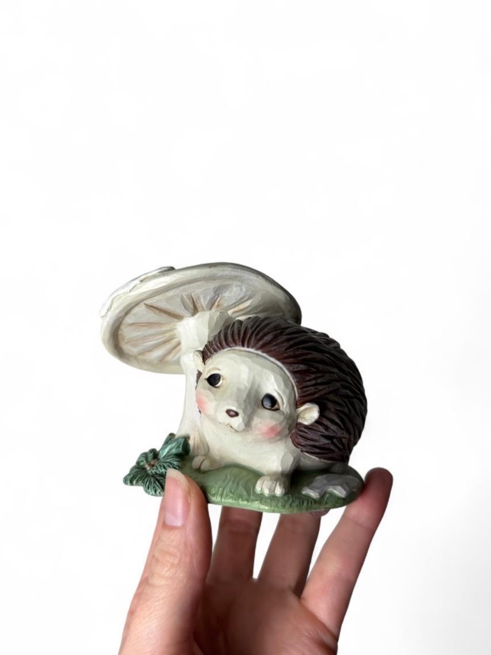 Jim Shore Hedgehog Figurine in Brown, Cream, Green